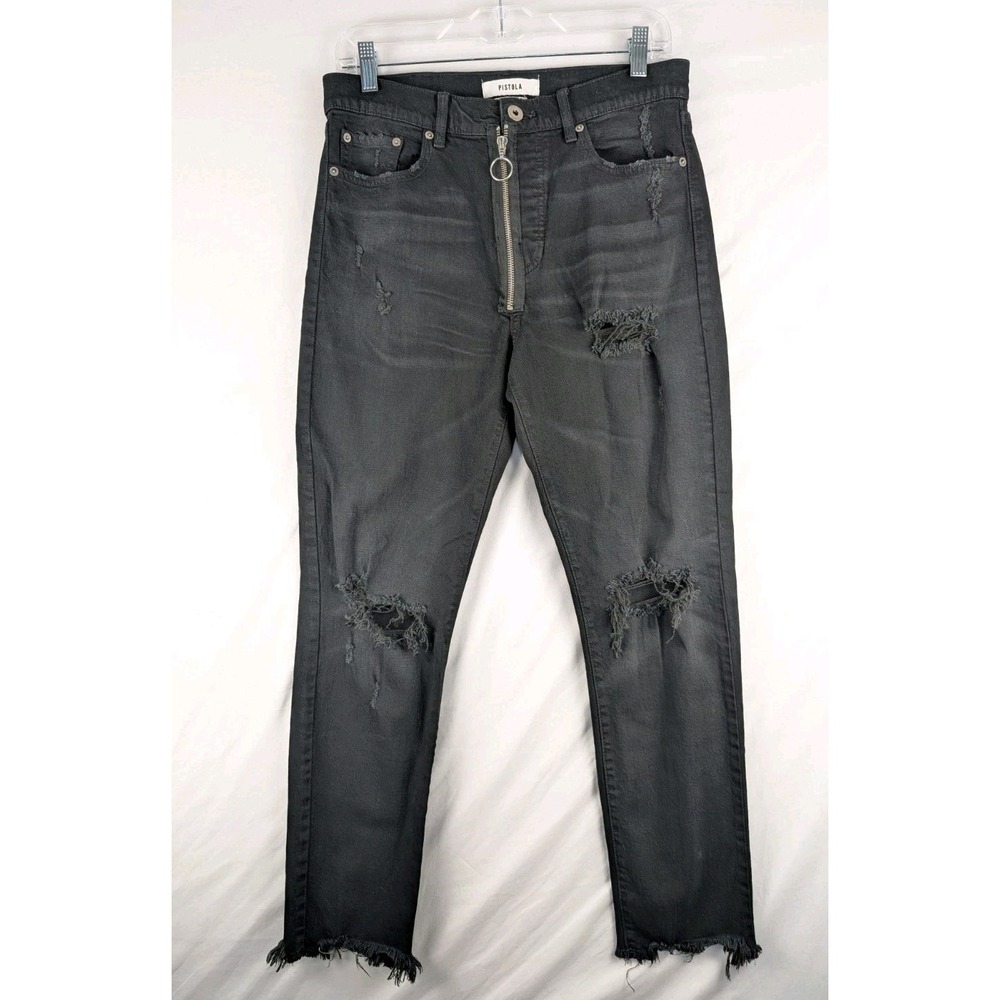 PISTOLA Jeans Womens 28 Black Nico Into The Void Distressed NWOT